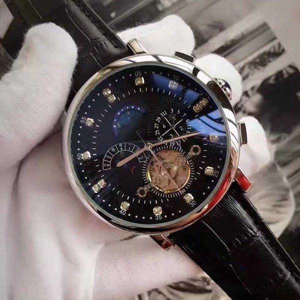 swiss brand luxury watch automatic movement self-wind watches moonphase real leather watch tourbillon gentleman business watch classic, Slivery;black
swiss brand luxury watch automatic movement self-wind watches moonphase real leather watch tourbillon gentleman business watch classic, Slivery;black