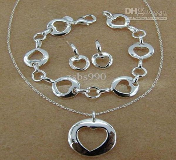925 silver jewelry sets heart pendant necklace bracelet stud earrings valentine gift for women 5setlot5009160, Black
925 silver jewelry sets heart pendant necklace bracelet stud earrings valentine gift for women 5setlot5009160, Black
