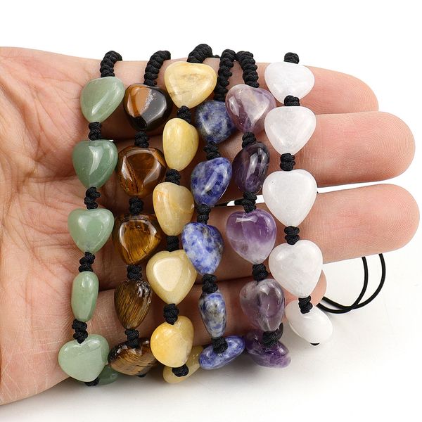 heart crystal stone bracelet natural stone beaded bracelet fashion woven bracelet jewelry accessories, Black
heart crystal stone bracelet natural stone beaded bracelet fashion woven bracelet jewelry accessories, Black
