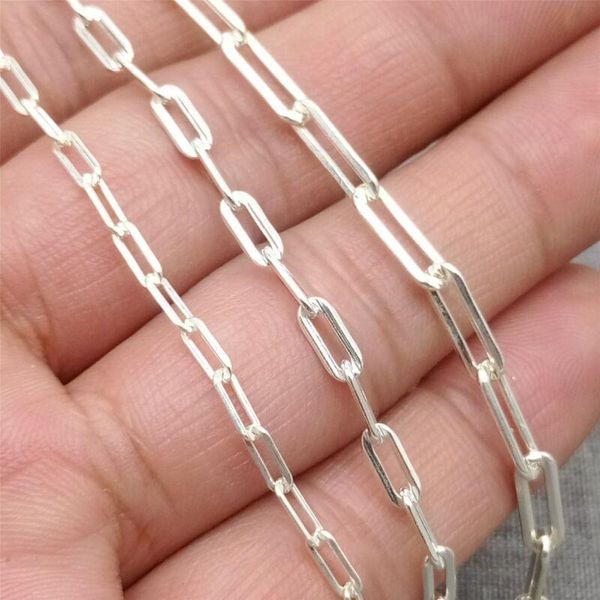 polish 925 sterling silver paper clip chain unfinished rectangle drawn cable chain 2.5mm 3mm 3.5mm, Blue
polish 925 sterling silver paper clip chain unfinished rectangle drawn cable chain 2.5mm 3mm 3.5mm, Blue