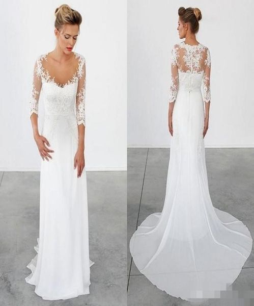 simple beach wedding dresses 34 long sleeves vintage wedding gowns bohemian sheath chiffon greek bridal gowns lace appliques3111831, White
simple beach wedding dresses 34 long sleeves vintage wedding gowns bohemian sheath chiffon greek bridal gowns lace appliques3111831, White