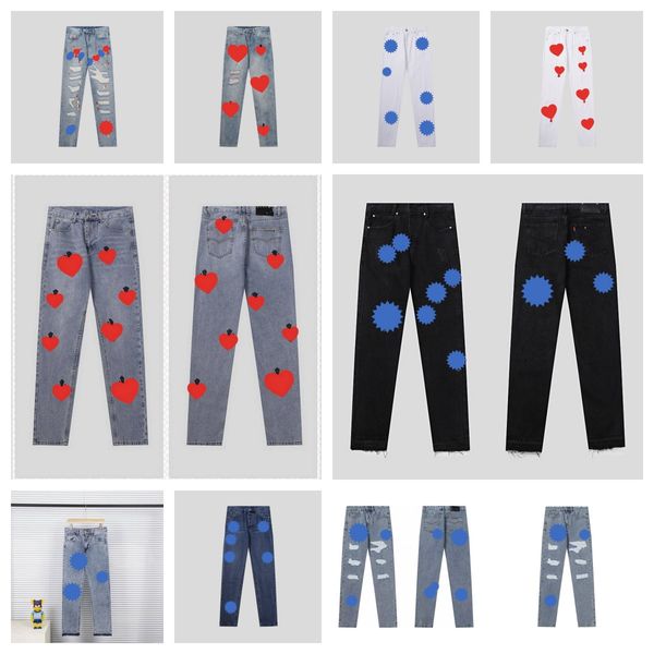 2023 designer jeans for womens mens make old washed fashion pants straight trousers heart letter prints for woman man casual long style bott, Blue
2023 designer jeans for womens mens make old washed fashion pants straight trousers heart letter prints for woman man casual long style bott, Blue