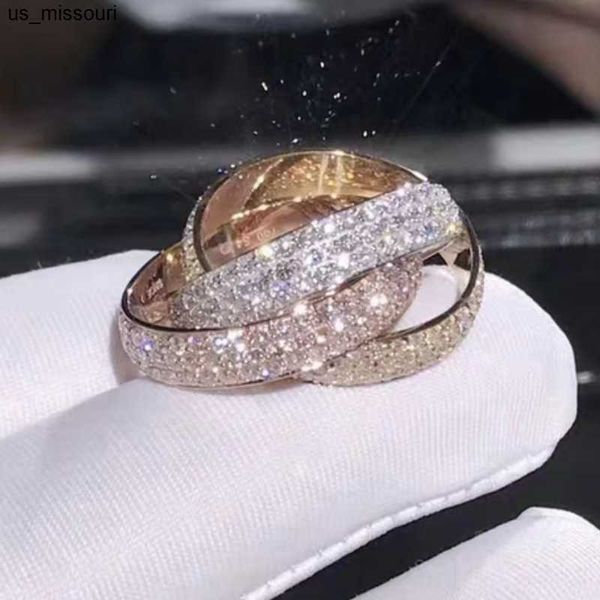 band rings triple circles goldrose goldsilver ring three colors luxury jewelry 925 silver pave diamond wedding finger rings for women men j2
band rings triple circles goldrose goldsilver ring three colors luxury jewelry 925 silver pave diamond wedding finger rings for women men j2