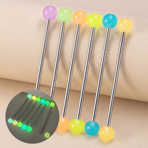 6pcs glow barbell cartilage earrings tongue ring nipple piercing luminous long ear stud helix tragus body jewelry, Slivery;golden
6pcs glow barbell cartilage earrings tongue ring nipple piercing luminous long ear stud helix tragus body jewelry, Slivery;golden