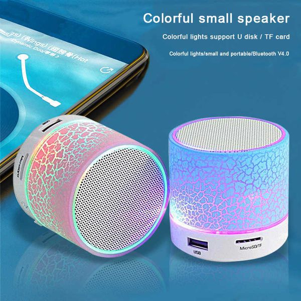 Image of Cell Phone Speakers Portable Car Audio A9 Speaker Wireless Speaker Colorful Crack LED Wireless Bluetooth Subwoofer Speaker TF Card Z0522