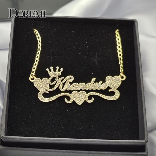 necklaces doremi custom name necklace with zircon crystal custom bling name pendant stainless steel gold nameplate necklace for women gift, Silver
necklaces doremi custom name necklace with zircon crystal custom bling name pendant stainless steel gold nameplate necklace for women gift, Silver