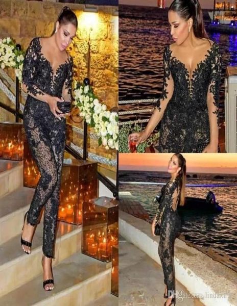 black jumpsuit prom dresses sheer neck long sleeves beaded lace applique evening gowns floor length dress party wear for wome1989119
black jumpsuit prom dresses sheer neck long sleeves beaded lace applique evening gowns floor length dress party wear for wome1989119