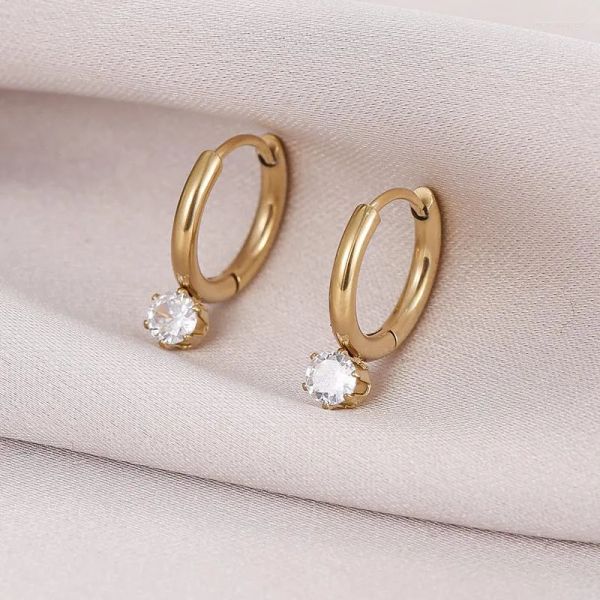 hoop earrings classic designer gold color for women luxury black white zircon inlay stainless steel ear jewelry, Golden
hoop earrings classic designer gold color for women luxury black white zircon inlay stainless steel ear jewelry, Golden
