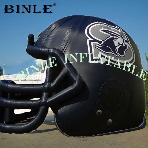 Image of Custom black inflatable sports helmet tunnel inflatable helmet model for advertising