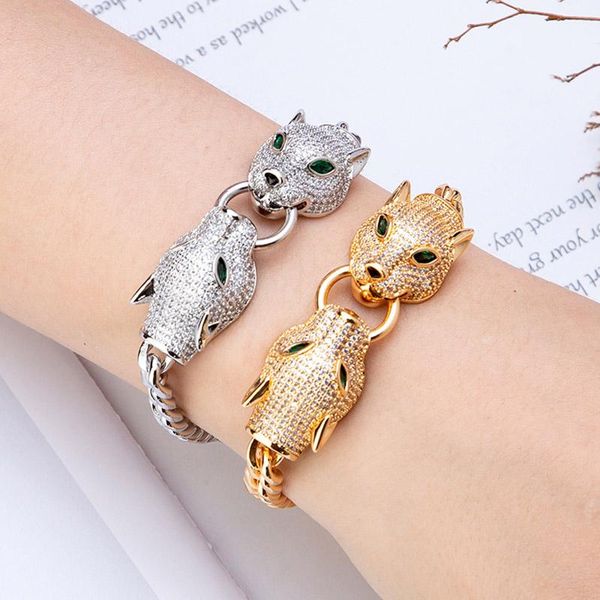 bangle zlxgirl jewelry big two leopard head bracelet for men couple gifts gold color zirconia copper bracelet bangle bijou, Black
bangle zlxgirl jewelry big two leopard head bracelet for men couple gifts gold color zirconia copper bracelet bangle bijou, Black