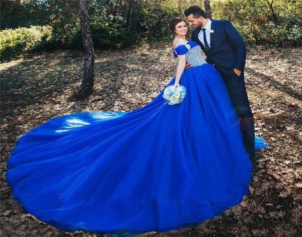 stunning royal blue wedding dress crystals beaded sequined off the shoulder wedding dresses puffy ball gown bridal gowns long trai6163306, White
stunning royal blue wedding dress crystals beaded sequined off the shoulder wedding dresses puffy ball gown bridal gowns long trai6163306, White