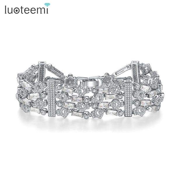 bangle luoteemi 4 layer luxury women bracelet silver color cubic zirconia chain link bracelet for brides wedding party jewelry pulseira, Black
bangle luoteemi 4 layer luxury women bracelet silver color cubic zirconia chain link bracelet for brides wedding party jewelry pulseira, Black