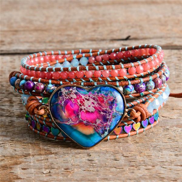 bangle spiritual vintage leather wrap bracelets heart shape apatite stone 5 strands bracelet classic handmade jewelry, Black
bangle spiritual vintage leather wrap bracelets heart shape apatite stone 5 strands bracelet classic handmade jewelry, Black