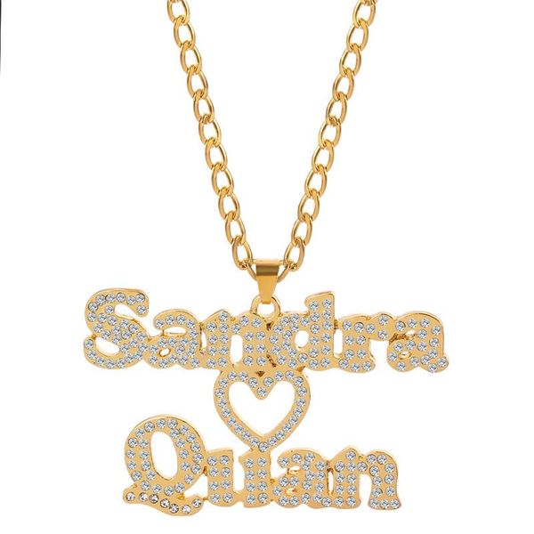 necklaces custom name necklace personalized two name and heart pendant with diamond nameplate stainless steel necklace for jewelry gift, Silver
necklaces custom name necklace personalized two name and heart pendant with diamond nameplate stainless steel necklace for jewelry gift, Silver