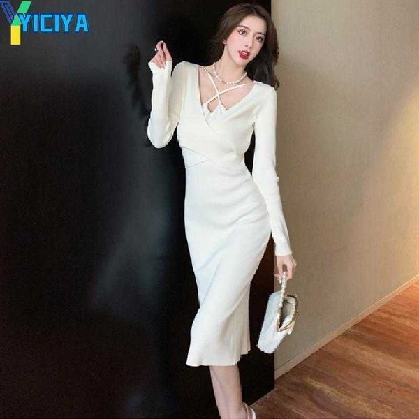 yiciya casual dresses autumn winter knitted dress feminine temperament waist was thin cross one piece fashion women's clothing sweater, Black;gray
yiciya casual dresses autumn winter knitted dress feminine temperament waist was thin cross one piece fashion women's clothing sweater, Black;gray