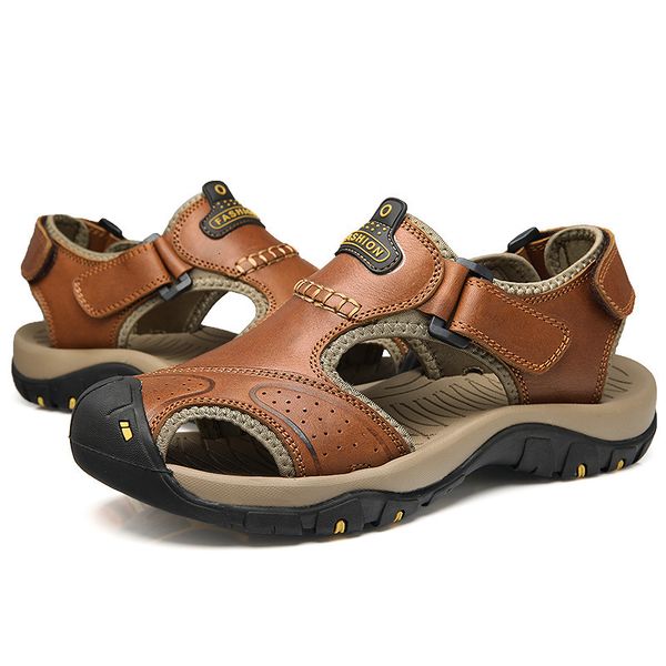 sandals large size sandals men's summer leather baotou outdoor sports beach shoes breathable outdoor light casual shoes men 230522, Black
sandals large size sandals men's summer leather baotou outdoor sports beach shoes breathable outdoor light casual shoes men 230522, Black