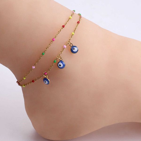 anklets 304 stainless steel stylish link cable chain multilayer layered anklet multicolor evil eye jewelry 22cm(8 5/8") long 1 piece g2, Red;blue
anklets 304 stainless steel stylish link cable chain multilayer layered anklet multicolor evil eye jewelry 22cm(8 5/8") long 1 piece g2, Red;blue