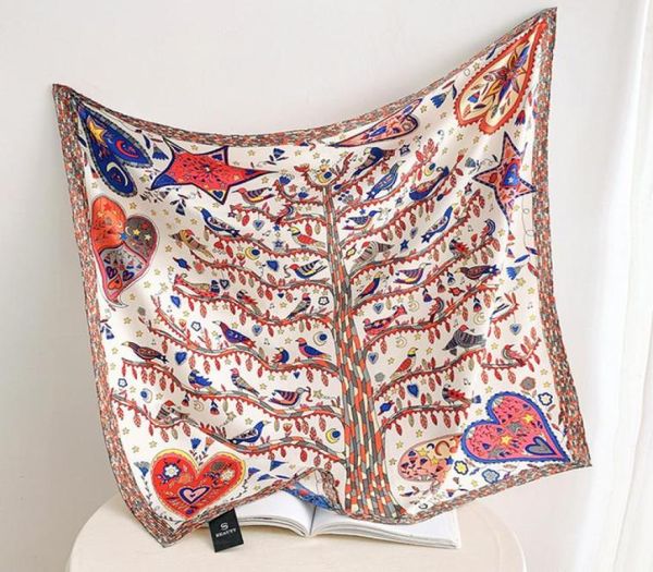 90cm manual hand rolled twill silk scarf women cartoon big tree print curled square scarves echarpes foulards femme wrap bandana x2260070, Blue;gray
90cm manual hand rolled twill silk scarf women cartoon big tree print curled square scarves echarpes foulards femme wrap bandana x2260070, Blue;gray