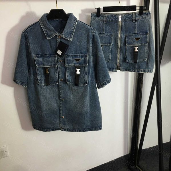 23ss womens designer clothing skirt set safety buckle tooling pocket lapel short sleeve denim coat zipper high waist denim short half skirt, White
23ss womens designer clothing skirt set safety buckle tooling pocket lapel short sleeve denim coat zipper high waist denim short half skirt, White