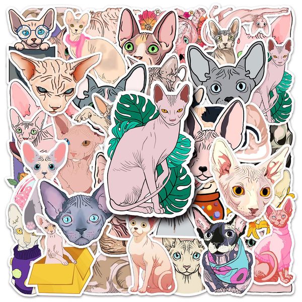 50pcs sphynx hairless cat stickers pack waterproof vinyl stickers non-random for car bike luggage lapskateboard scrapbook water bottle decal
50pcs sphynx hairless cat stickers pack waterproof vinyl stickers non-random for car bike luggage lapskateboard scrapbook water bottle decal