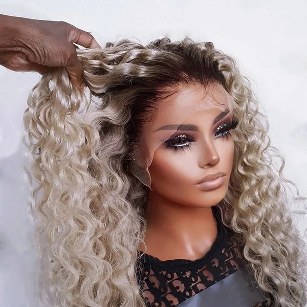lace front wigs synthetic hair for women ombre grey silver ash blonde heat resistant fiber brown roots synthetic wigs long curly wig, Black
lace front wigs synthetic hair for women ombre grey silver ash blonde heat resistant fiber brown roots synthetic wigs long curly wig, Black