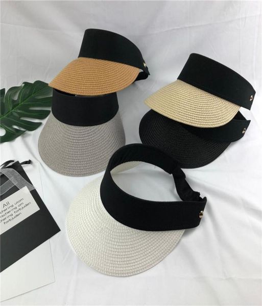 women straw sun visor hat wide brim foldable empty beach tennis cap summer fashion 10pcslot1314553, Blue;gray
women straw sun visor hat wide brim foldable empty beach tennis cap summer fashion 10pcslot1314553, Blue;gray