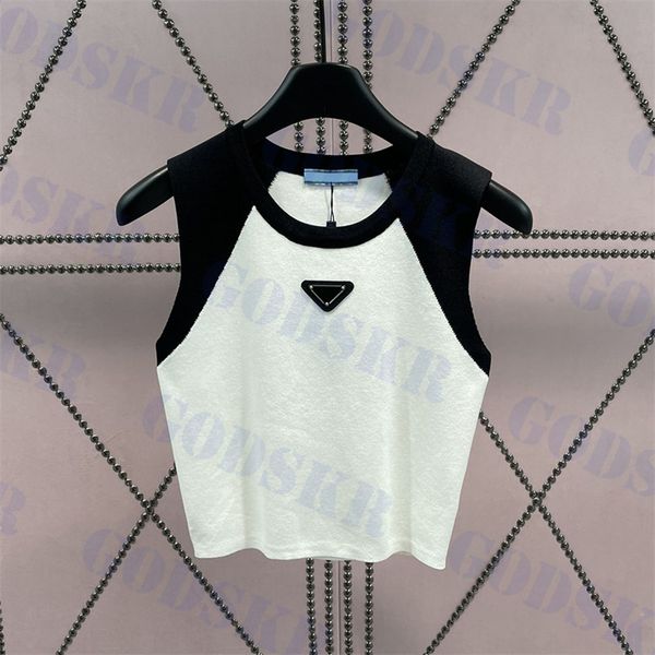 triangle logo tank womens knitted tanks elastic slim fit t shirt summer new womens tees two colors, White
triangle logo tank womens knitted tanks elastic slim fit t shirt summer new womens tees two colors, White