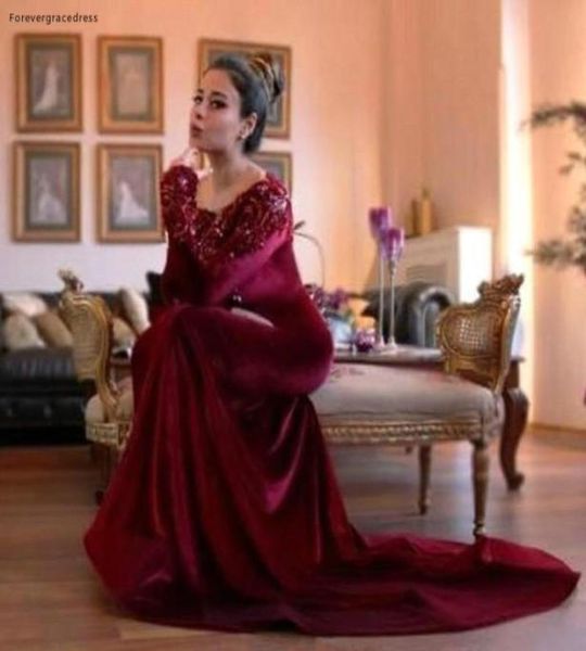 arabic dubai burgundy velvet evening dress with beaded collar long sleeves formal holiday wear prom party gown plus size4547914, Black;red
arabic dubai burgundy velvet evening dress with beaded collar long sleeves formal holiday wear prom party gown plus size4547914, Black;red