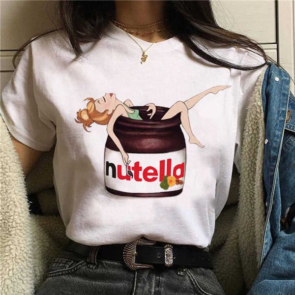 print women t shirt brand nutella summer fashion 90s harajuku kawaii t-shirt graphic cute cartoon tshirt korean style tees female, White
print women t shirt brand nutella summer fashion 90s harajuku kawaii t-shirt graphic cute cartoon tshirt korean style tees female, White