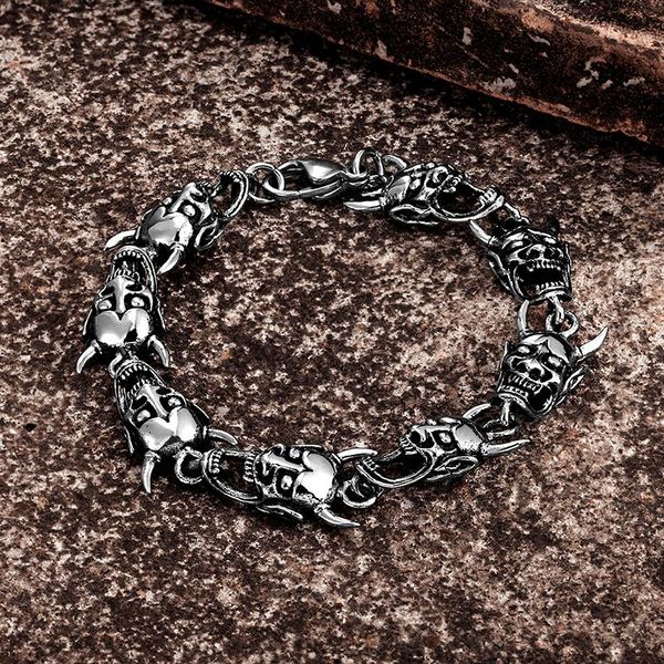 bangle male retro stainless steel european bracelet men punk gothic rock party skull head bracelet for boyfriend cuff hand jewelry gift, Black
bangle male retro stainless steel european bracelet men punk gothic rock party skull head bracelet for boyfriend cuff hand jewelry gift, Black