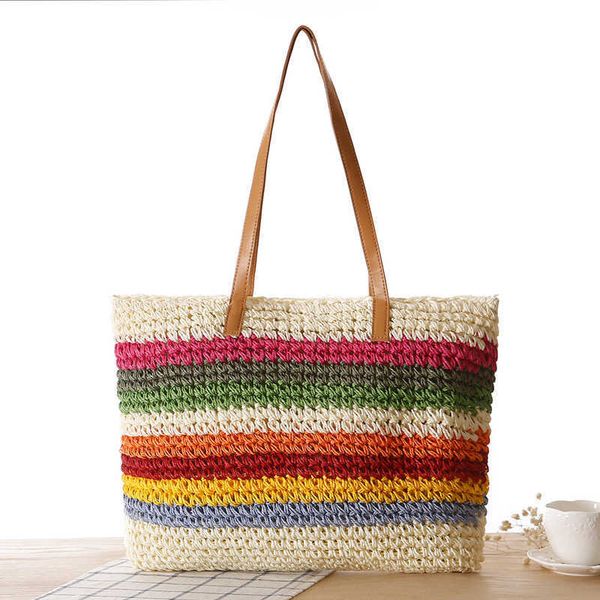lgbt shopping bags pride new rainbow contrast stripe one shoulder straw woven bag beach sen women s leisure 230522
lgbt shopping bags pride new rainbow contrast stripe one shoulder straw woven bag beach sen women s leisure 230522