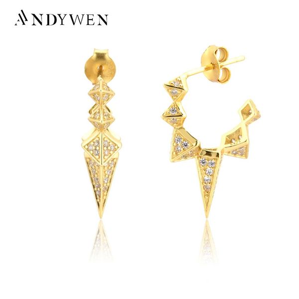 huggie andywen 100% 925 sterling silver clear zircon long spike hoops women rock punk luxury fashion women crystal jewelry piercing, Golden;silver
huggie andywen 100% 925 sterling silver clear zircon long spike hoops women rock punk luxury fashion women crystal jewelry piercing, Golden;silver