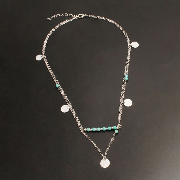 luxury designer multi-layer disc pendant turquoise pendant necklace cross-border elling ladies necklace pendant handmade pendant necklace fo, Silver
luxury designer multi-layer disc pendant turquoise pendant necklace cross-border elling ladies necklace pendant handmade pendant necklace fo, Silver