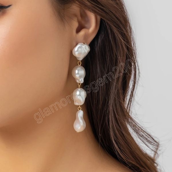 korean fashion irregular baroque pearl tassel long drop earrings for women exquisite pendant dangle earring wed jewelry, Silver
korean fashion irregular baroque pearl tassel long drop earrings for women exquisite pendant dangle earring wed jewelry, Silver