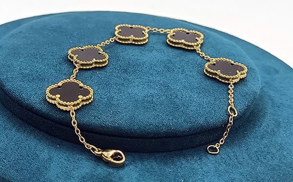 designer bracelet titanium steel four-leaf clover multiflower bracelet womens bracelet and mens bracelet, Black
designer bracelet titanium steel four-leaf clover multiflower bracelet womens bracelet and mens bracelet, Black