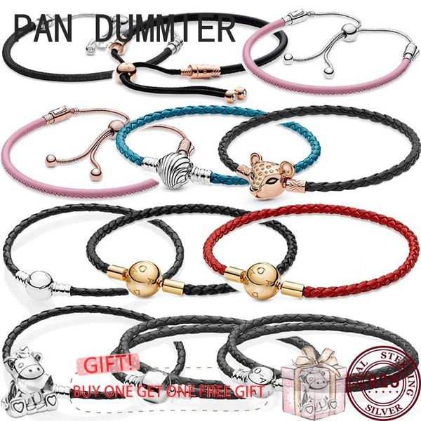 bangle new 925 silver exquisite pink leather rope women's sliding bracelet is suitable for original pandoha highquality jewelry, Black
bangle new 925 silver exquisite pink leather rope women's sliding bracelet is suitable for original pandoha highquality jewelry, Black