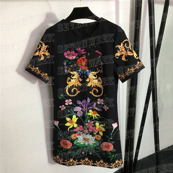 flower print dresses for women luxury design rhinestone bead short sleeve dress party skirts, Black;gray
flower print dresses for women luxury design rhinestone bead short sleeve dress party skirts, Black;gray