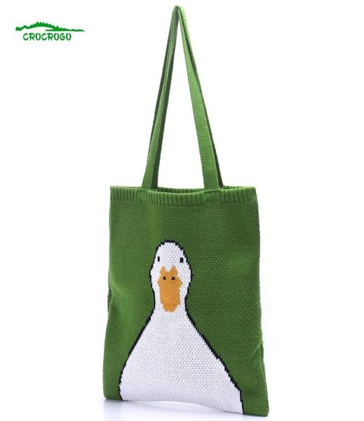 women fashion kawaii cartoon duck hand casual fun country knitted cute simple pure tote bags6894035
women fashion kawaii cartoon duck hand casual fun country knitted cute simple pure tote bags6894035