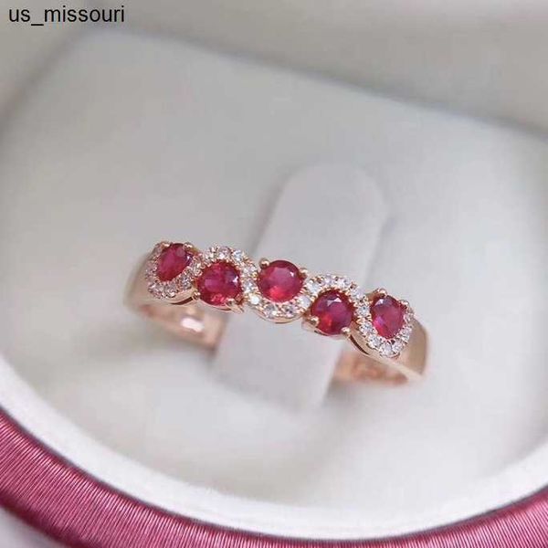 band rings fashion 925 sterling silver rings micro inlay ruby diamond rings for women single row s925 silver engagement ring fine jewelry j2