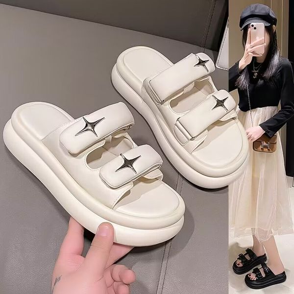 soft thick soled slippers female 2023 new summer fairy wind beautiful temperament beach sandals, Black
soft thick soled slippers female 2023 new summer fairy wind beautiful temperament beach sandals, Black