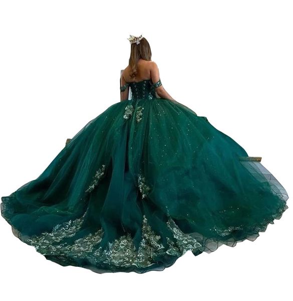 2023 dark green quinceanera dresses ball gown sweetheart off shoulder gold lace sequined crystal beads corset back dress sweet 16 vestido de, Blue;red
2023 dark green quinceanera dresses ball gown sweetheart off shoulder gold lace sequined crystal beads corset back dress sweet 16 vestido de, Blue;red