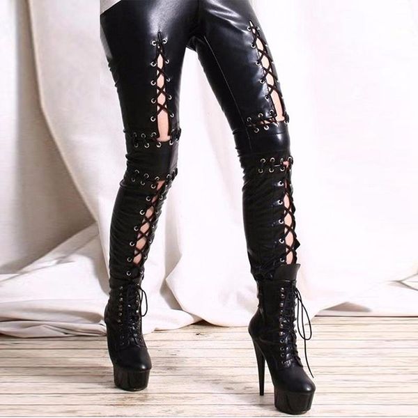 capris gothic black lace up skinny trousers for women pencil leggings legins punk rock plus size leather pants pantalon female xxl, Black;white
capris gothic black lace up skinny trousers for women pencil leggings legins punk rock plus size leather pants pantalon female xxl, Black;white