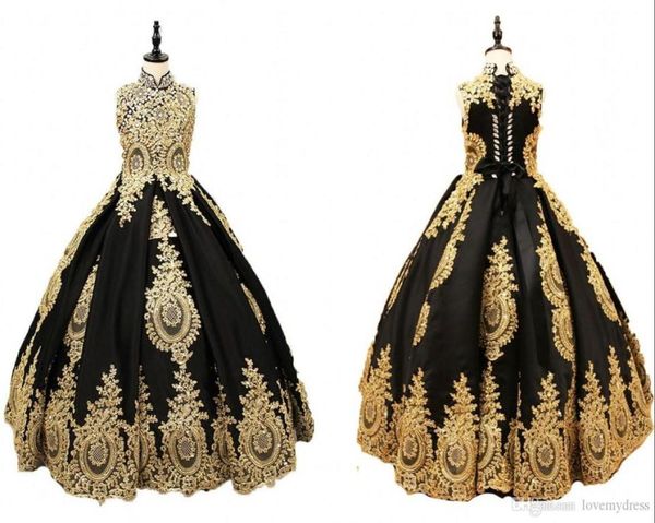 black and gold lace flower girls dress 2019 high neck with corset back crystal ball gown designer first communion pageant dre5867927, White;blue
black and gold lace flower girls dress 2019 high neck with corset back crystal ball gown designer first communion pageant dre5867927, White;blue