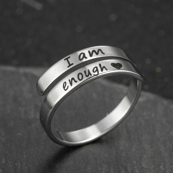 10pcs i am enough band ring peach love heart finger ring jewelry gift i'm enough letter love tag ring stainless steel jewelry gift for, Silver
10pcs i am enough band ring peach love heart finger ring jewelry gift i'm enough letter love tag ring stainless steel jewelry gift for, Silver