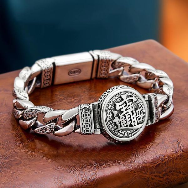 bangle new domineering men's sixcharacter mantra turntable large bracelet thick transfer personality retro fashion jewelry accessories, Black
bangle new domineering men's sixcharacter mantra turntable large bracelet thick transfer personality retro fashion jewelry accessories, Black
