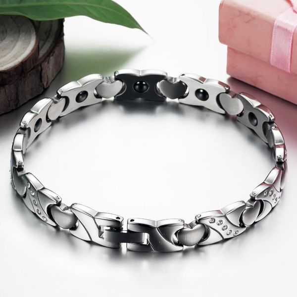 bangle therapeutic magnetic bracelet for women stainless steel heart shape health care ladies' bracelets fashion cz jewelry her gifts, Black
bangle therapeutic magnetic bracelet for women stainless steel heart shape health care ladies' bracelets fashion cz jewelry her gifts, Black