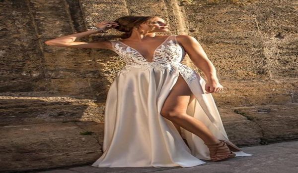 berta illusion backless wedding dresses front split plunging neckline appliques bridal gown floor length a line wedding dress 20185752470, White
berta illusion backless wedding dresses front split plunging neckline appliques bridal gown floor length a line wedding dress 20185752470, White
