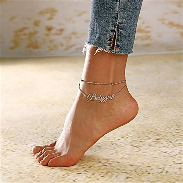 clips stainless steel anklet custom name personalized double layer letters foot chain fashion party beach jewelry gift for women girls, Black
clips stainless steel anklet custom name personalized double layer letters foot chain fashion party beach jewelry gift for women girls, Black