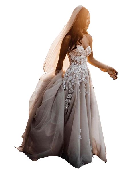 2023 a line wedding dresses country bohemia summer beach sweetheart sleeveless illusion lace appliques crystal beads split tulle formal brid, White
2023 a line wedding dresses country bohemia summer beach sweetheart sleeveless illusion lace appliques crystal beads split tulle formal brid, White