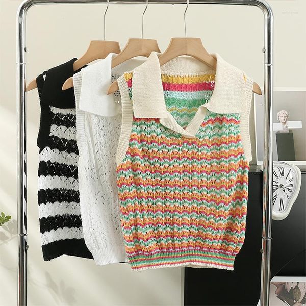 Women's Polos Fashion Striped Shirt Hollow Polo 2023 Summer Knitted Vest Women Versatile Casual Short Top Korean Chemise Femme Vestido
Women's Polos Fashion Striped Shirt Hollow Polo 2023 Summer Knitted Vest Women Versatile Casual Short Top Korean Chemise Femme Vestido